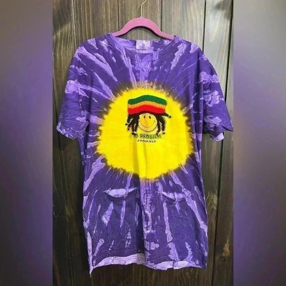 Tie Dye ‘Jamaica’ Oversized Tee/ Swim Cover Up/ Night Shirt. Size: XL - Picture 4 of 13